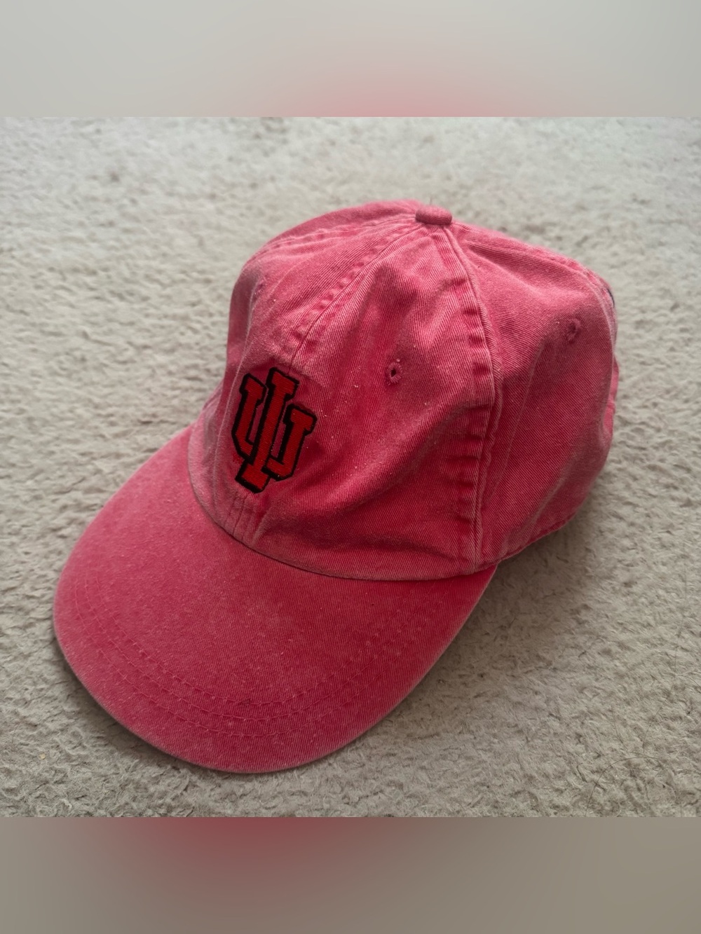 Annco Indiana University Hoosiers Hat Red Faded Cap Logo Adjustable Embroidered